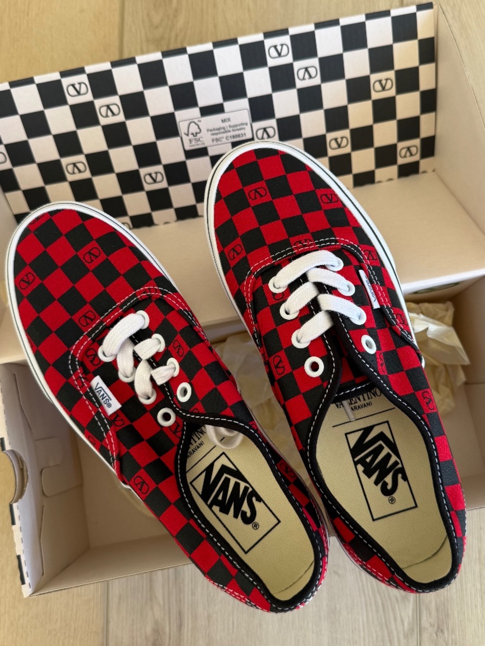 Valentino Garavani And Vans Low-Top Trainer Checkerboard Wmns size 7/Mens 5.5